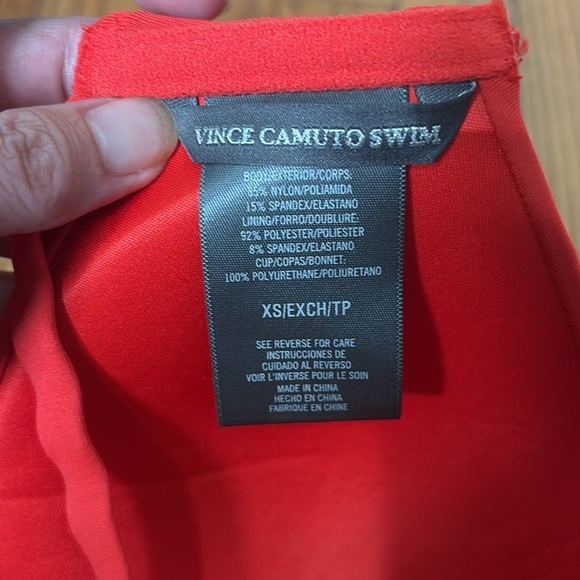 Vince Camuto Women's Standard Molded Bikini Top Poppy Red Size XS NWOT strappy - Picture 5 of 6